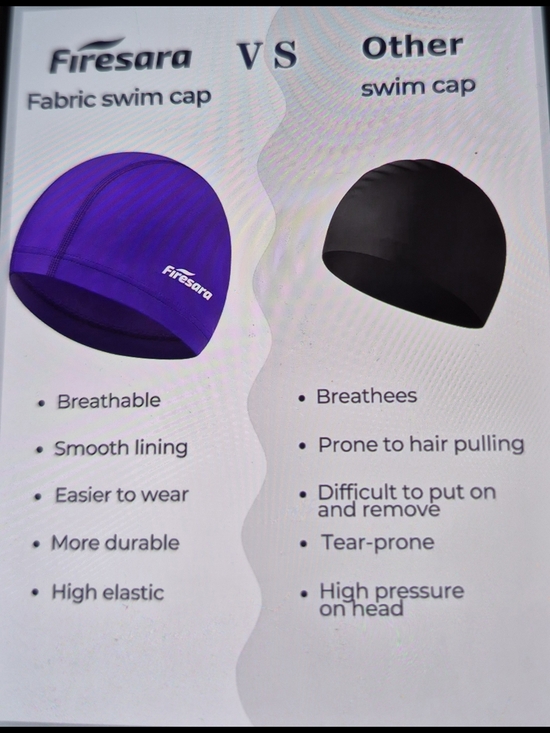 Firesara Other - Firesara Kids Purple Fabric Swim Cap